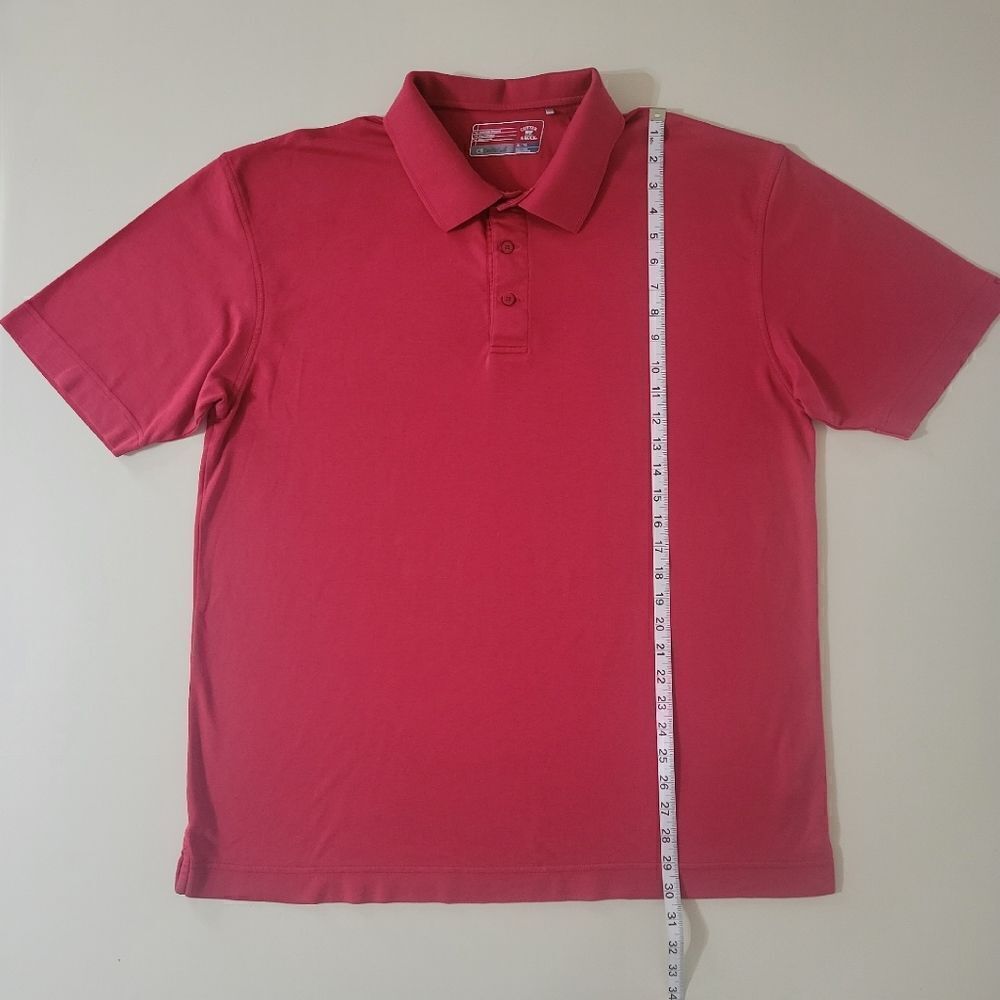 Cutter & Buck CB Drytec Solid Red Mens Short Sleeve Polo - Picture 6 of 14